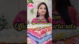 Myntra kurta set Hual / pure cotton office wear Anarkali &amp; straight kurta set #myntra #officelooks