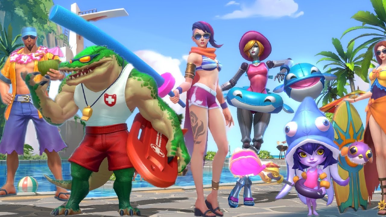 POOL PARTY SKINS WILD RIFT League of Legends - YouTube.