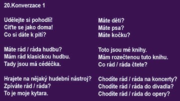 Học tiếng séc,tiếng Séc cơ bản Bài 20 Cuộc nói chuyện nhỏ 1