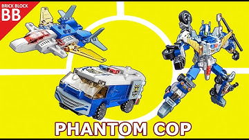 6 in 1 Combiner : Qman 41104 Phantom Cop ( 02 ) ⚡️ Speed Build Enlighten Lego Transformers combiner