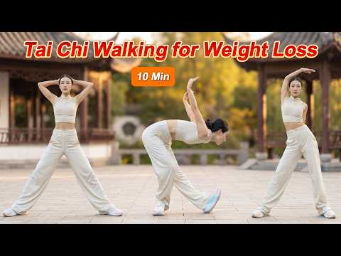 10 Minute Gentle Tai Chi Walking Workout to Burn Belly Fat, Reduce Back Pain & Improve Balance