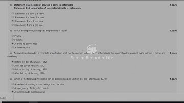 NPTEL Answer Key for Assignment 2 of patent law for engineers and scientists