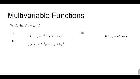 Mixed Partial Derivatives (verifying)