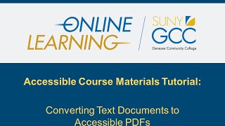 Converting Text Documents to Accessible PDFs