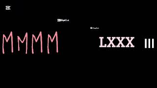 One to Million but Roman Numerals