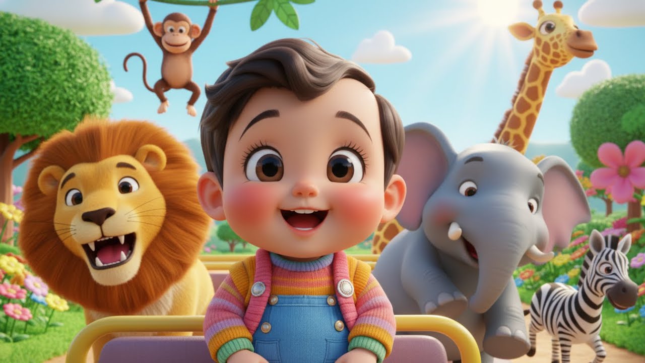 Приключения в зоопарке на автобусе: песенка про алфавит и многое другое 🚌🦁🎵 | Детские стишки и пе...
