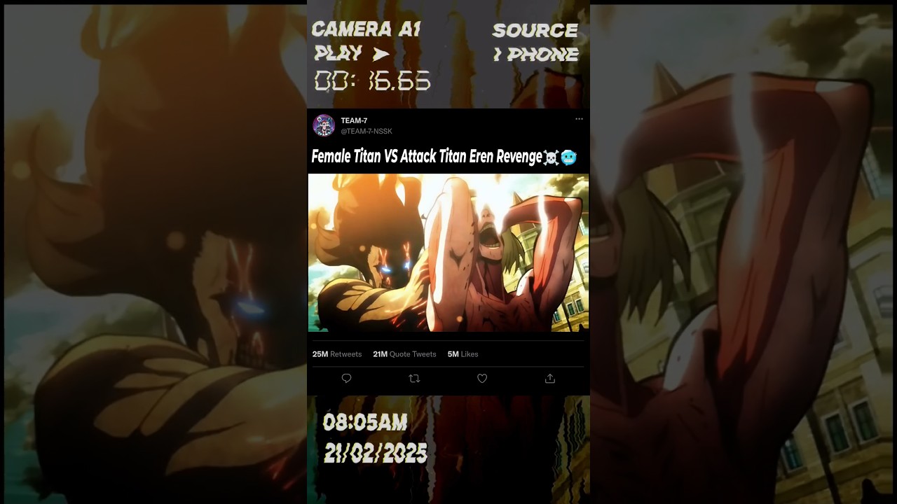 Female Titan VS Attack Titan ☠️ Eren Revenge ☠️🥶 