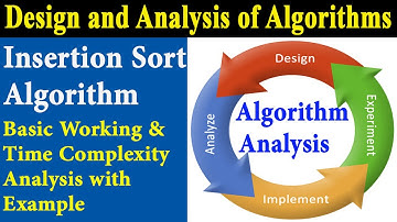 insertion sort algorithm time complexity analysis with example in urdu/hindi