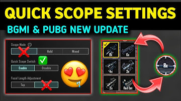 "QUICK SCOPE SWITCH" PUBG Mobile BGMI Not Showing PROBLEM FIX | Bgmi me scope change settings