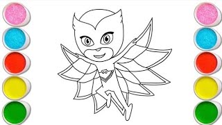 PJ Masks Coloring Pages for Kids | How to Color Catboy, Gekko and Owlette