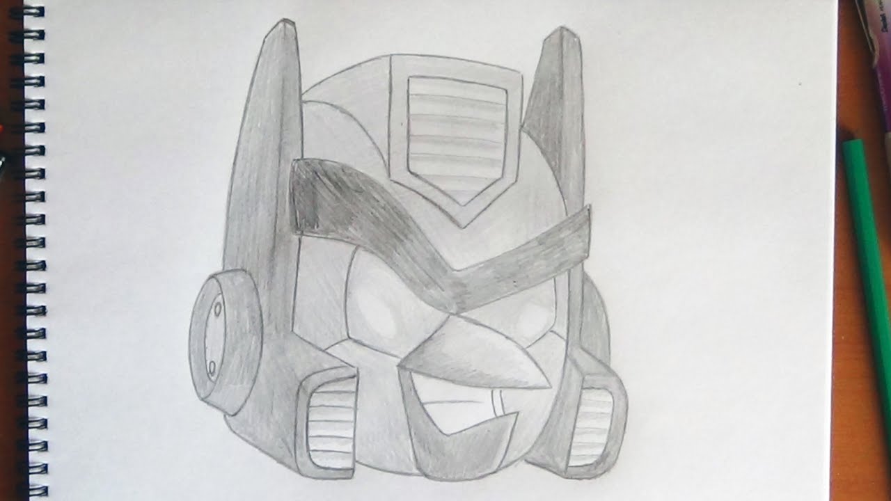 How to draw Angry Birds Transformers Optimus Prime - YouTube