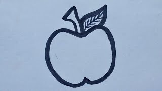 Easy Apple Drawing for Kids Simple Apple Outline Drawing Step by Step