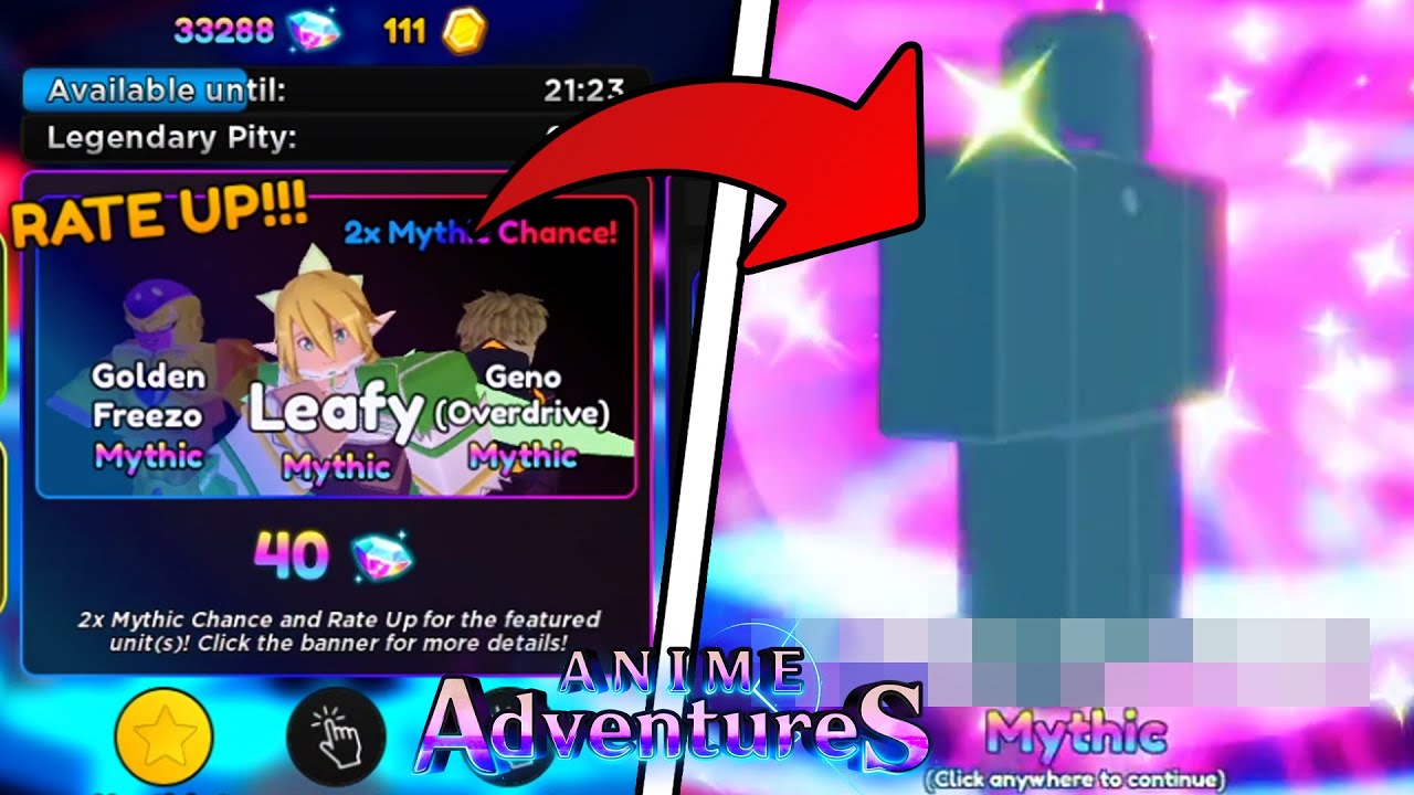 HOW DID I GET THIS MYTHIC 😂 In Anime Adventures 14...