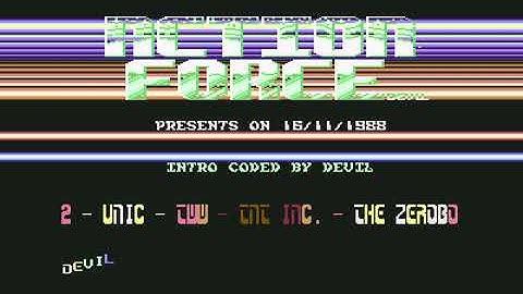 fixed intro byteraperss action force ! Commodore 64 (C64)