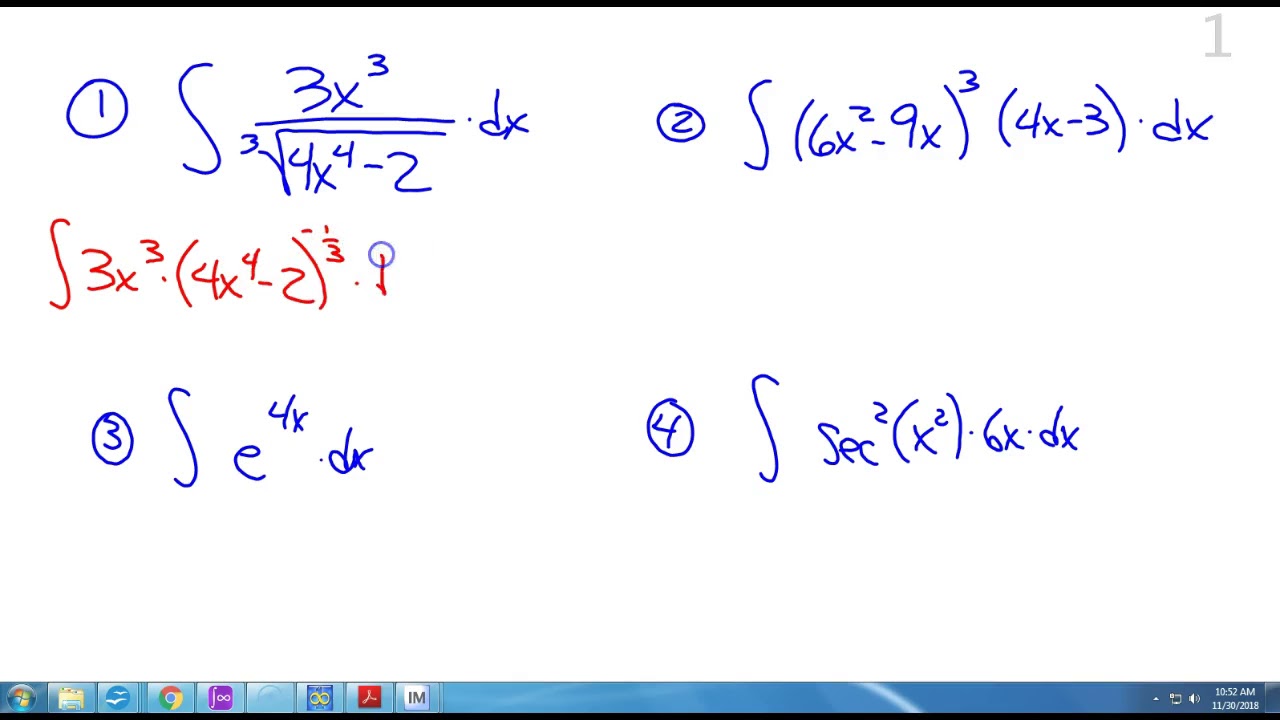 11/30 AP Calc Reverse Chain Rule with trig - YouTube