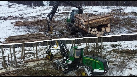 JohnDeere 1470e • JohnDeere 810e • Dron view (Logging 2023)
