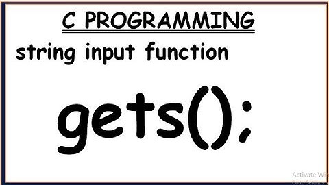 gets function in c programming || string input function gets in c || reading string using gets in c