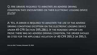 USING THE MOTIVE ELD ADVERSE CONDITIONS OPTION