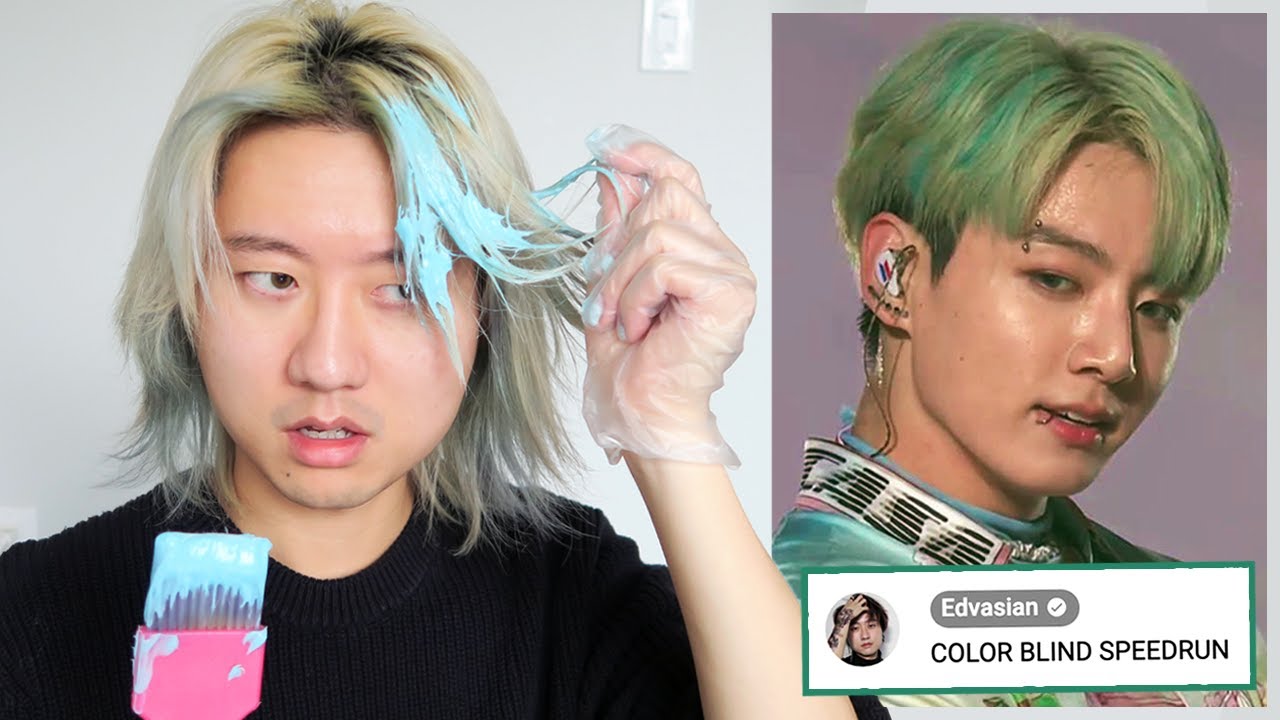 Dyeing my Hair GREEN for a Jungkook Cosplay *GONE WRONG* - YouTube