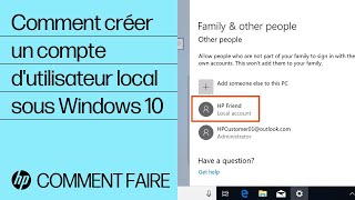 Comment Creer Un Compte D Utilisateur Local Sous Windows 10 Youtube
