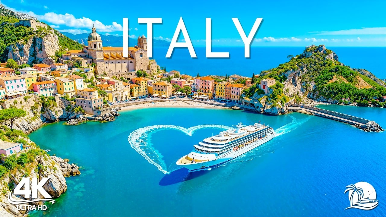 [4K] Италия, Амальфитанское побережье, красочные деревни и прибрежное спокойствие.