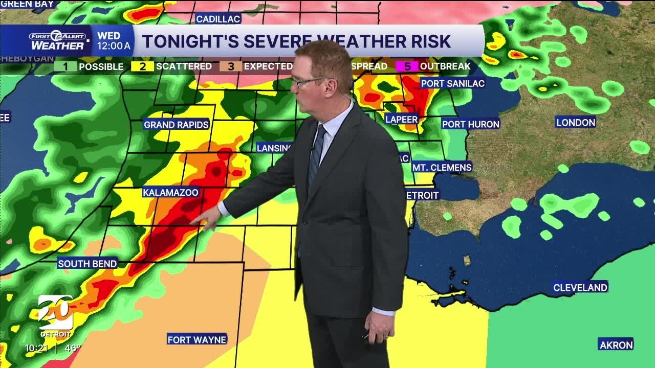 Severe storms possible overnight