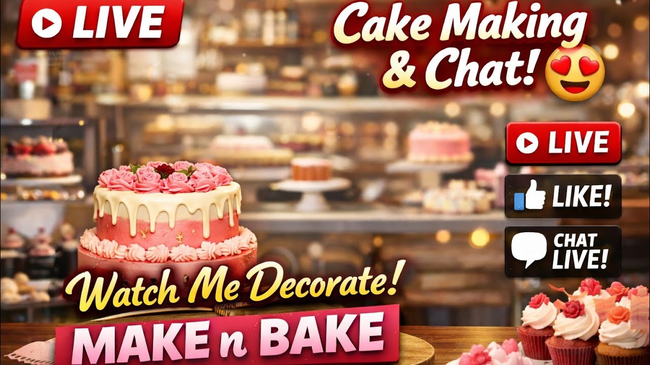 LIVE Cake Making 🎂 | Talk With Me While I Decorate Cakes 😍 | Make n Bake