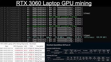 Nvidia GeForce RTX 3060 Laptop GPU Mining With NiceHash and Payments