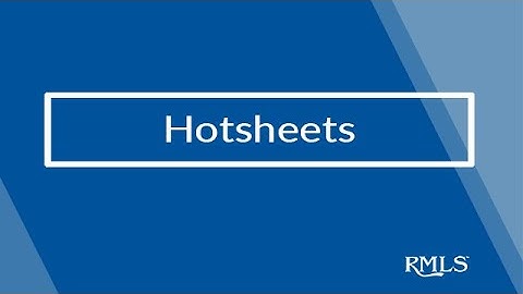 Hotsheets Tutorial