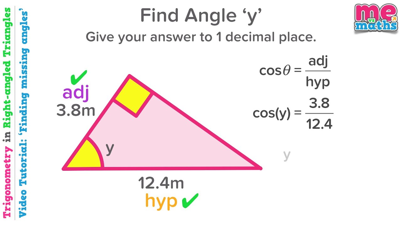 Finding Angles - Trigonometry in Right-angled Triangles - Tutorial /  Revision (4/5) 