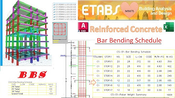 ETABSv21, v22 Tutorial: Bar Bending Schedule of RC Structure, Detailing with Evolution & Revolution