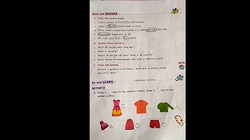 Class-2 EVS Chapter-3 Clothes For Us (Exercise)