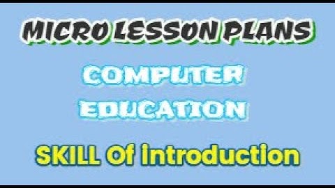 COMPUTER SUBJECT, micro lesson plans
