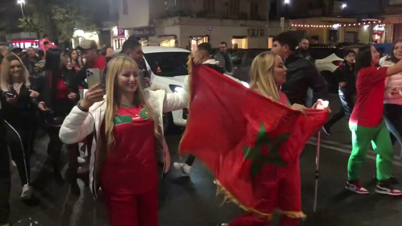 Marocco - Portogallo festeggiamenti a Centocelle, Roma