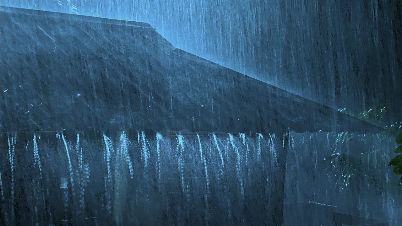 Goodbye Strain to Fall Asleep Quickly with Heavy Rainstorm & Seething Thunder on a Tin Roof at Night