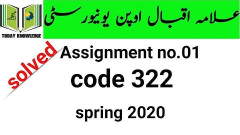 aiou solved assignment spring 2020 | code 322 Assignment no.01