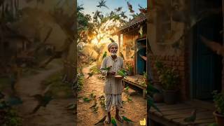 दादाजी और चिड़ियों की अनोखी दोस्ती 🐦❤️#shorts #shortsfeed #cartoon #ai #facts #viral