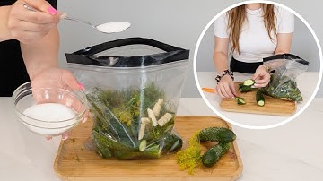 Low-salt cucumbers without any brine. Ready after just a few hours!