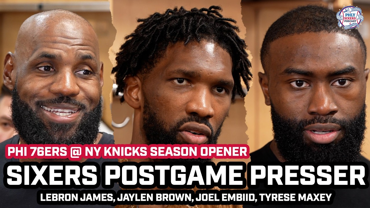 LeBron James, Jaylen Brown REACT To Season Opener WIN Over Knicks | Sixers Postgame Presser