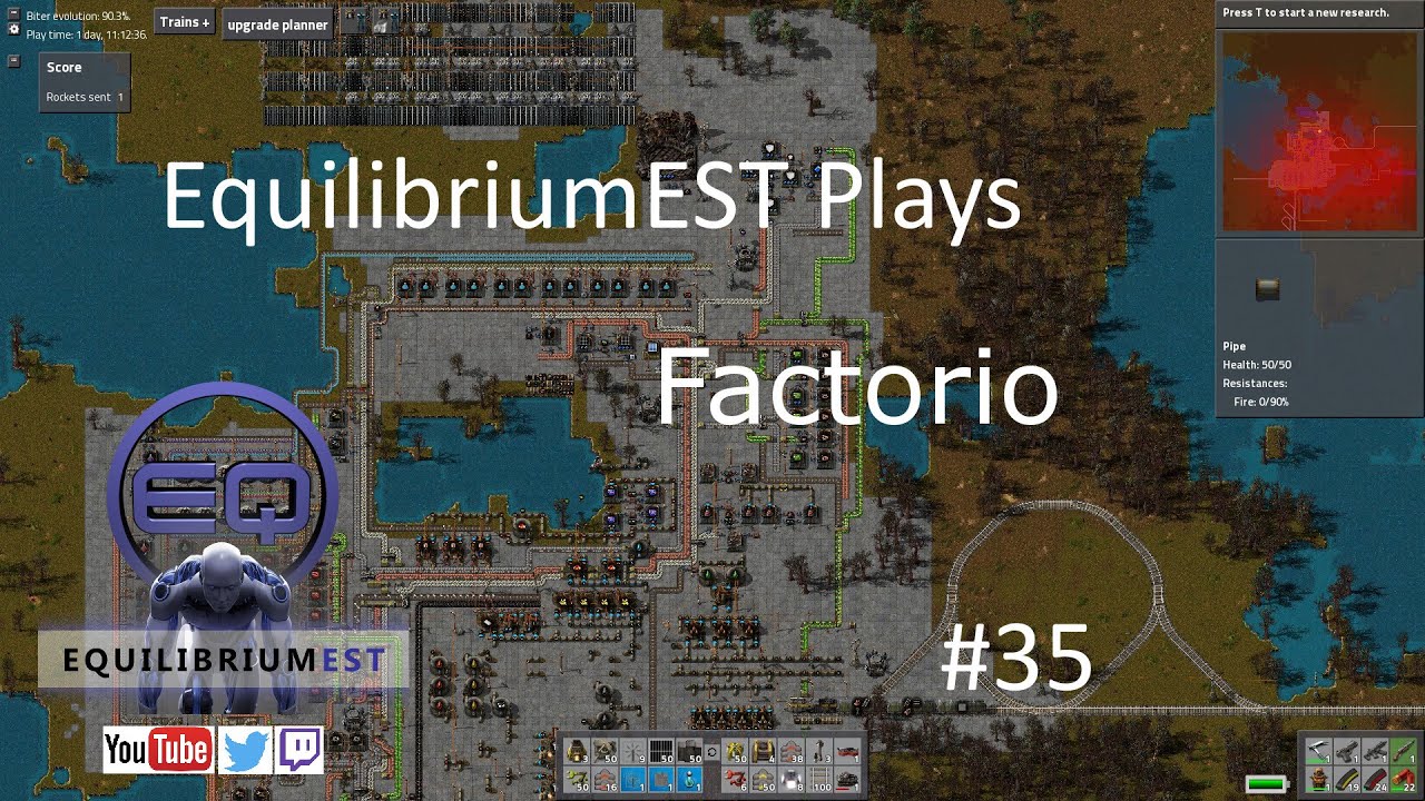 Factorio - From 0 to Satellite Launch - #35 - EquilibriumEST Plays (1080p)(PC)