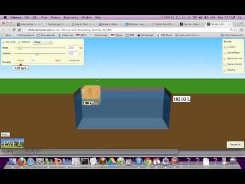 Phet density simulation RMHS