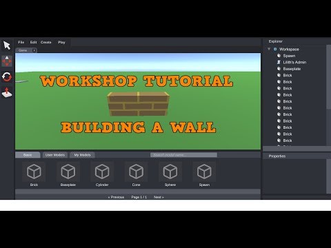 Brickplanet Workshop Tutorial: Brick Wall