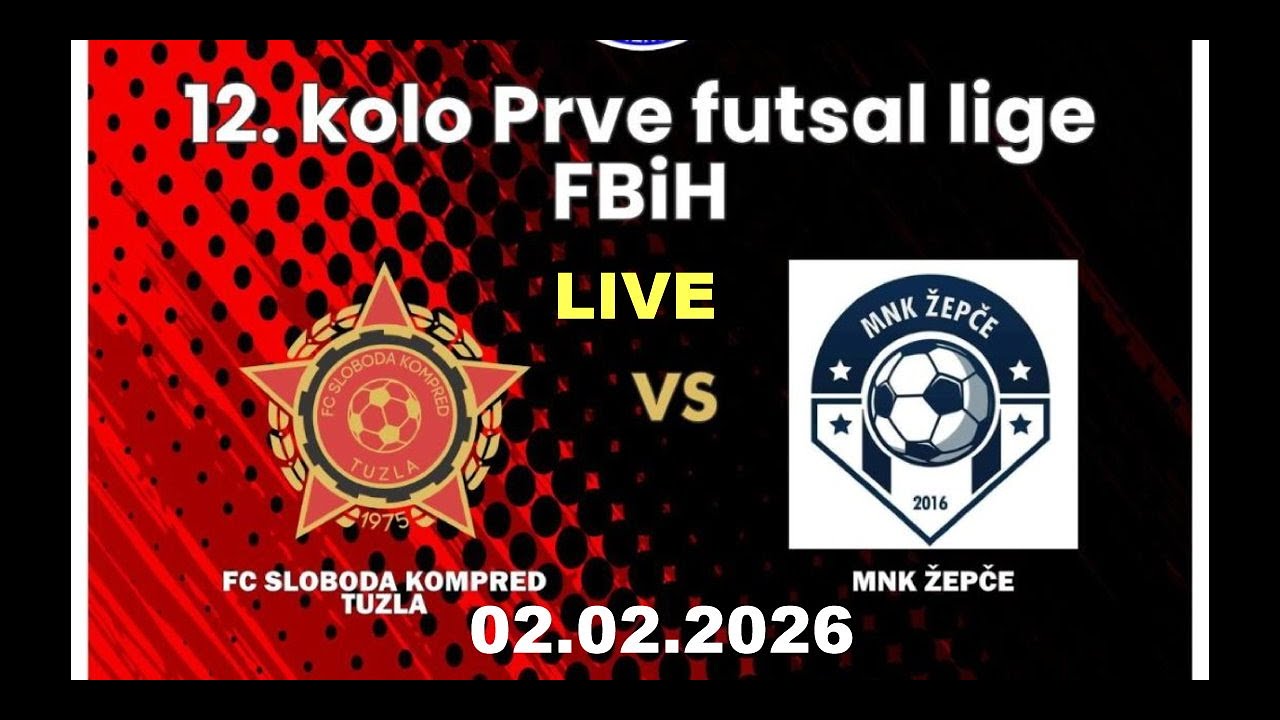 FC Sloboda Kompred - MNK Žepče  12.k   02.02.2026  Prva futsal liga FBiH