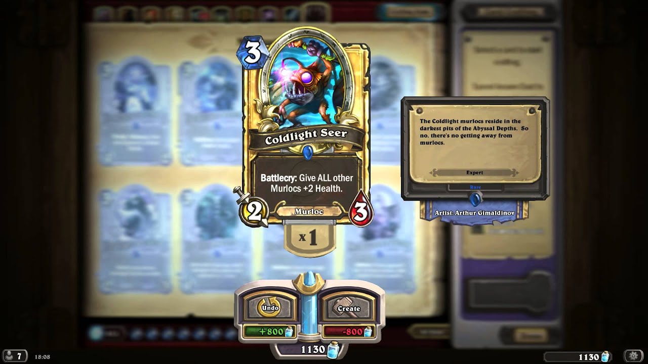 Coldlight Seer HD Hearthstone Golden Card Spotlight YouTube