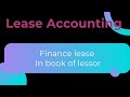 Financial lease In the book of lessor