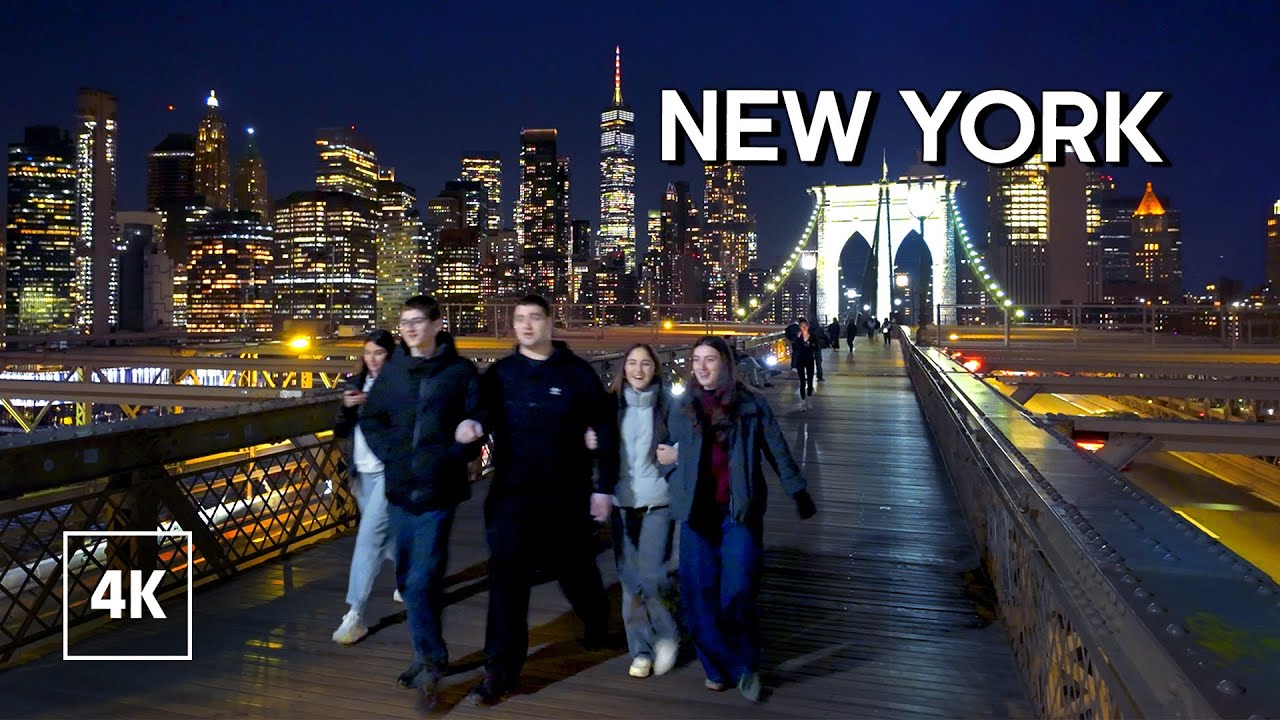 NYC Brooklyn Bridge - Relaxing Evening Walk