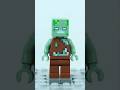 Drowned zombie minifigure from lego minecraft the fox lodge 21178 set stop motion speed build