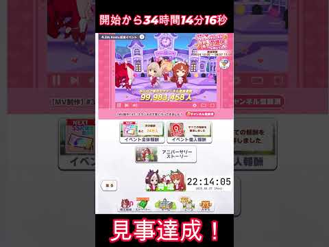 【ウマ娘】チャンネル登録者数1億人達成の瞬間【4.5周年】#shorts
