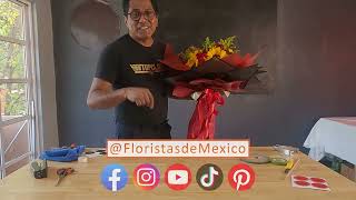 Athlete Statistics Bouquet with Red Roses and Sunflowers in Flowers to Transform