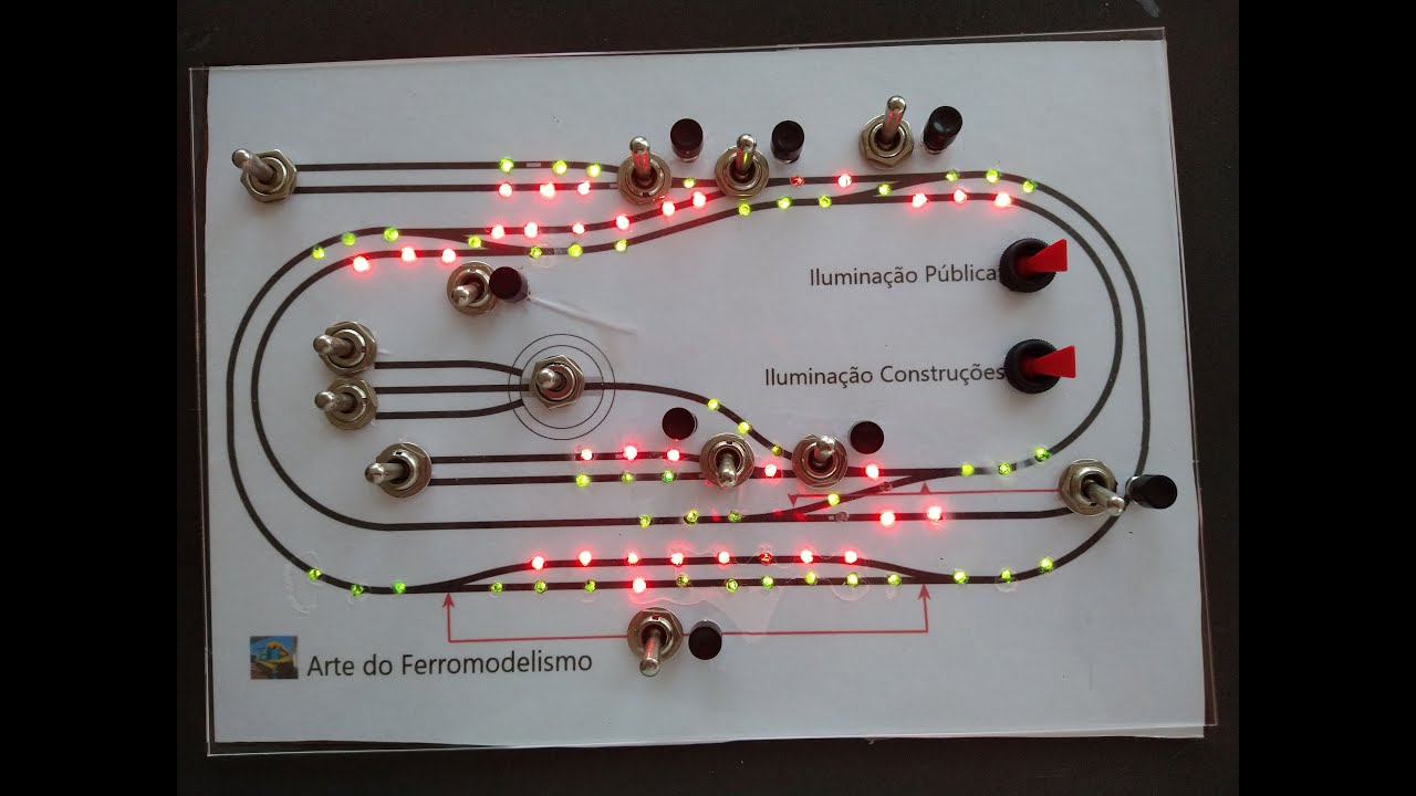 Como Montar Painel de Controle com LED  - Maquete de Trem Elétrico